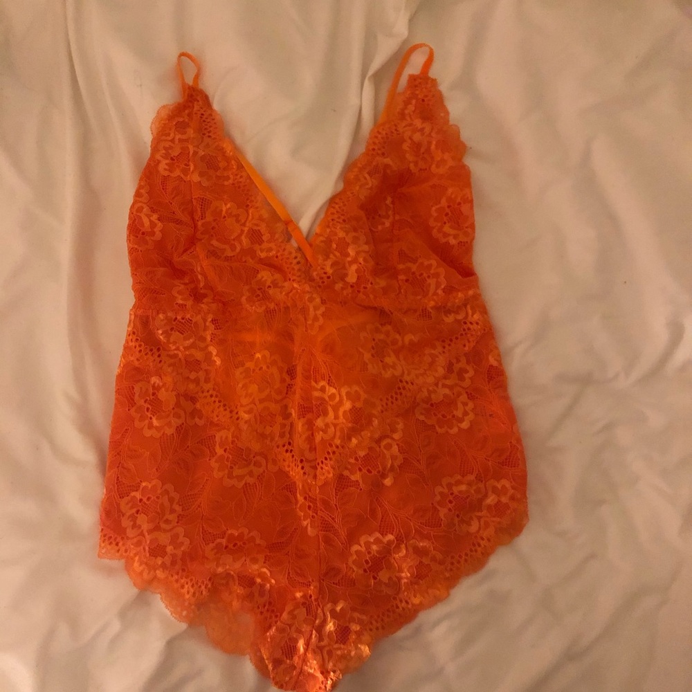 Orange Lace Bodysuit